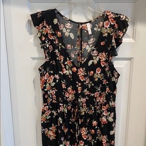 Xhilaration floral jumpsuit